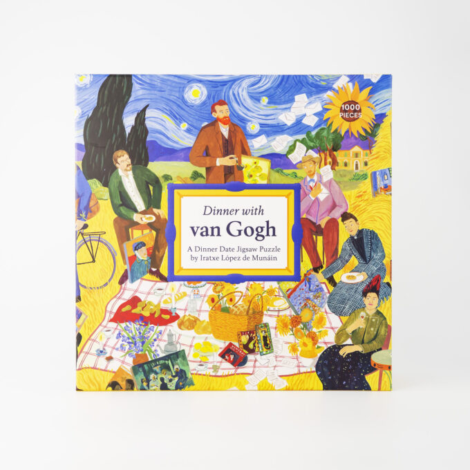 Pussel Dinner with Van Gogh med illustrerad picknick som omslagsbild.