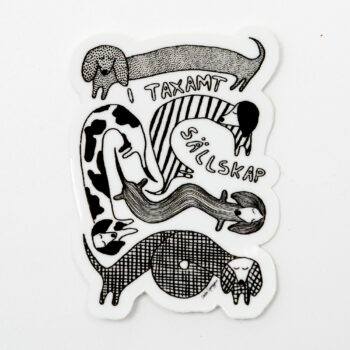 Dekal med taxar och texten 