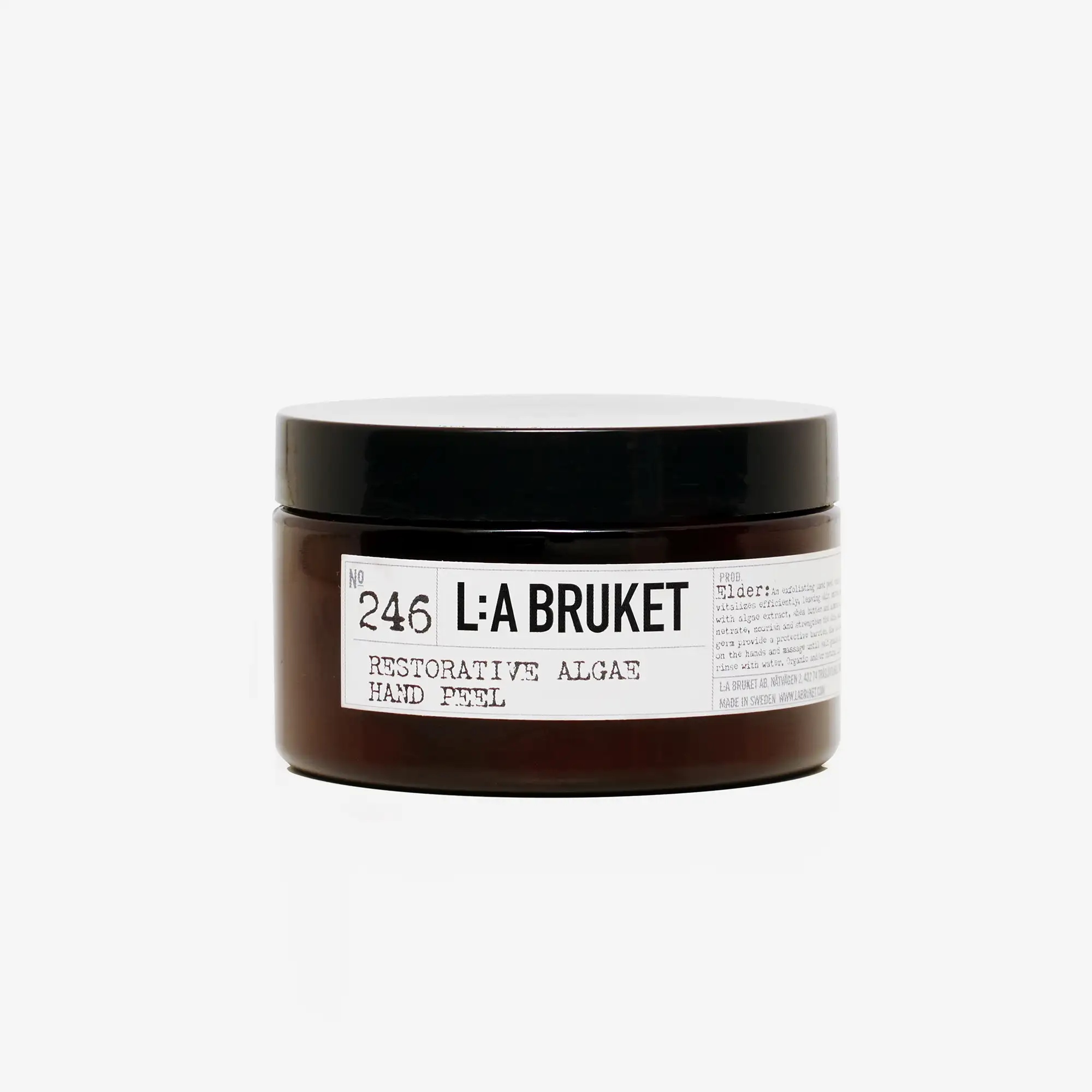 Handvårdsprodukt i enkel och elegant glasburk.