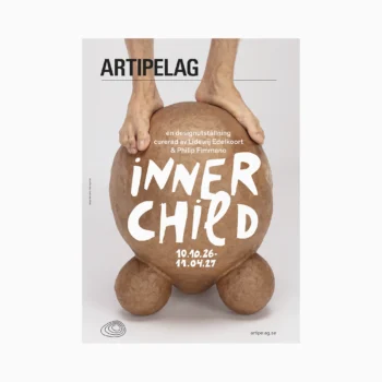 Affisch till designutställningen Inner Child, verk av Max Lamb.